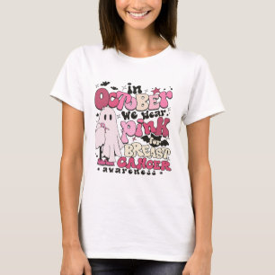 Camiseta Em outubro Vestimos Rosa Para O Hallowee Do Cancer