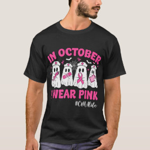 Camiseta Em outubro Visto Cma Pink Life Brewar Cancer Awar