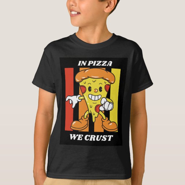 Camiseta Em pizza, cromos (Frente)