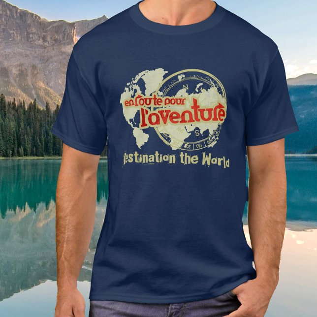 Camiseta em route pour l'aventure destinat the world (Criador carregado)