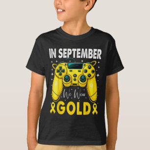 Camiseta Em Setembro Nós Usamos Dourado Gamer Meninos Crian