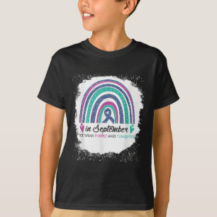 Camiseta Em Setembro Nós Usamos Roxo & Turquesa Bleach Suic