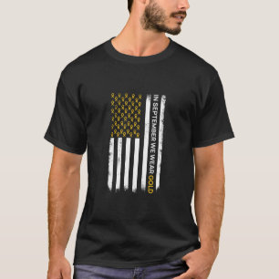 Camiseta Em Setembro Usamos Dourado Conscientização do Cânc