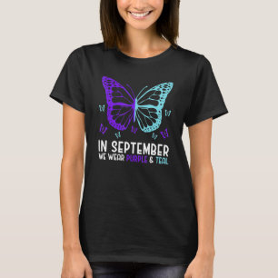Camiseta Em Setembro Usamos Verde Azul e Roxo Prevenção ao