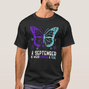 Camiseta Em Setembro Usamos Verde Azul e Roxo Prevenção ao