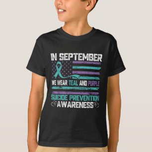 Camiseta Em Setembro Usamos Verde Azul e Roxo Prevenção de