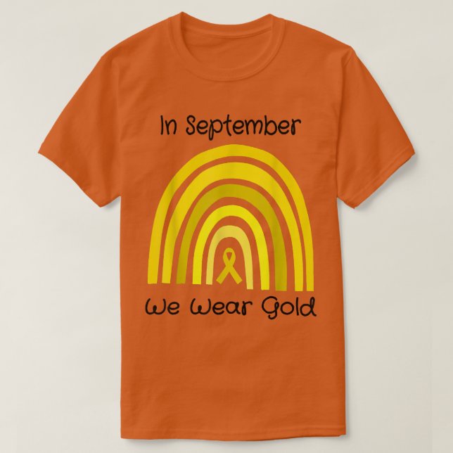 Camiseta Em setembro Vestimos a consciencialização do Cance (Frente do Design)