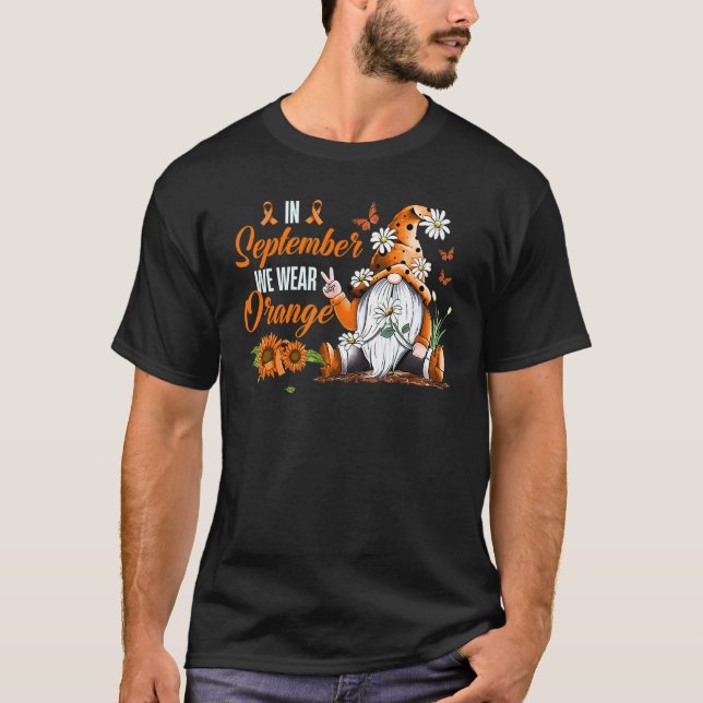Camiseta Em setembro, Vestimos a Leucemia Laranja (Frente)