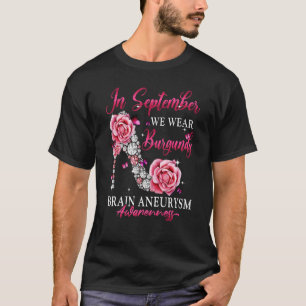 Camiseta Em setembro Vestimos Borboleta Borboleta Borgonha