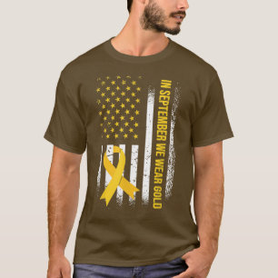 Camiseta Em setembro Vestimos Dourado - Cancer infantil com