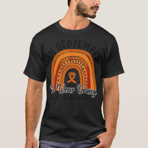 Camiseta Em setembro Vestimos Laranja Mulheres Leucemia Awa