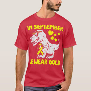 Camiseta Em setembro Vestimos O Cancer Da Infância Dourado
