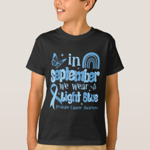 Camiseta Em setembro Vestimos O Cancer Da Próstata Azul Cla