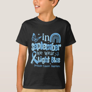 Camiseta Em setembro Vestimos O Cancer Da Próstata Azul Cla