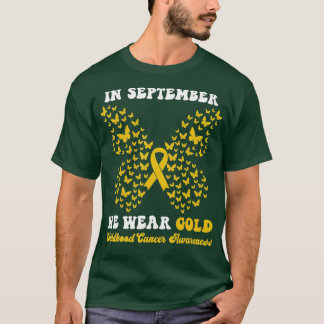 Camiseta Em setembro Vestimos o Cancer de infância de ouro 