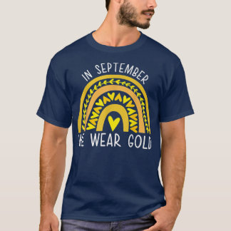 Camiseta Em setembro Vestimos o Cancer de infância Dourada