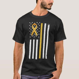 Camiseta Em setembro Vestimos o Cancer de infância Dourada