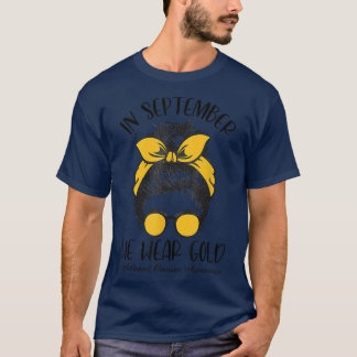 Camiseta Em setembro Vestimos o Cancer de infância Dourada 