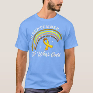 Camiseta Em setembro Vestimos o Cancer de infância Dourada