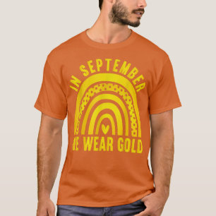 Camiseta Em setembro Vestimos o Cancer de infância Dourada