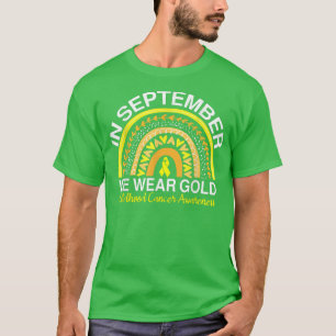 Camiseta Em setembro Vestimos o Cancer de infância Dourada