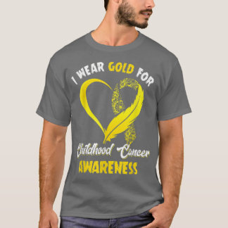 Camiseta Em setembro Vestimos o Cancer de infância Dourada 