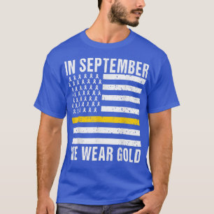 Camiseta Em setembro Vestimos o Cancer de infância Dourada 