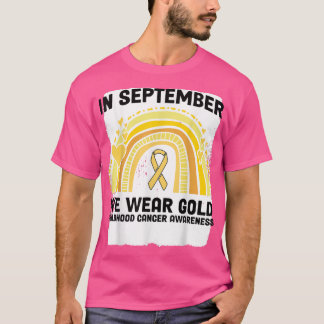 Camiseta Em setembro Vestimos o Cancer de infância Dourada 