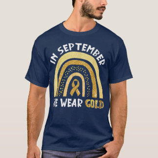 Camiseta Em setembro Vestimos o Cancer de infância Dourada 