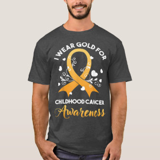 Camiseta Em setembro Vestimos o Cancer de infância Dourada 
