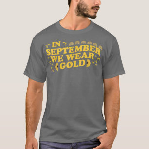Camiseta Em setembro Vestimos o Cancer de infância Dourada 