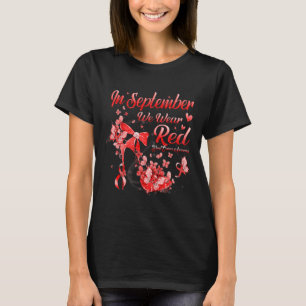 Camiseta Em setembro Vestimos O Cancer De Sangue Da Borbole