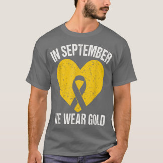 Camiseta Em setembro Vestimos o Cancer Dourado da Infância 