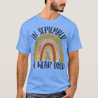 Camiseta Em setembro Vestimos o Cancer Dourado da Infância