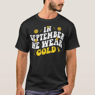 Camiseta Em setembro Vestimos o Cancer Dourado da Infância