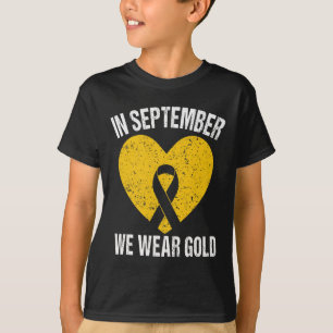 Camiseta Em setembro Vestimos o Cancer Dourado da Infância
