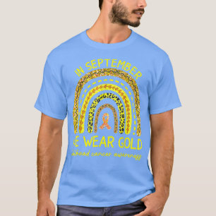 Camiseta Em setembro Vestimos o Cancer Dourado da Infância