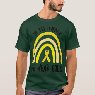 Camiseta Em setembro Vestimos o Cancer Dourado da Infância