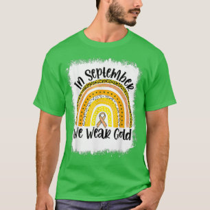Camiseta Em setembro Vestimos o Cancer Dourado da Infância