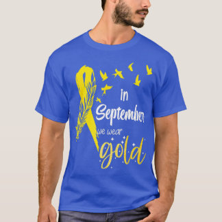 Camiseta Em setembro Vestimos o Cancer Dourado da Infância