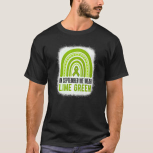 Camiseta Em setembro Vestimos O Verde limão Rainbow Linfoma