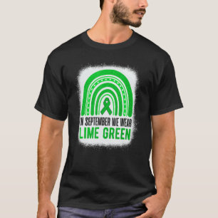 Camiseta Em setembro Vestimos O Verde limão Rainbow Linfoma