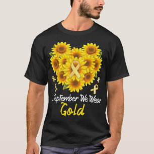 Camiseta em setembro vestimos ouro girassol Heart Childhoo