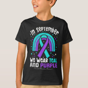 Camiseta Em Setembro, Vestimos Suicídio De Fita Roxal Teal