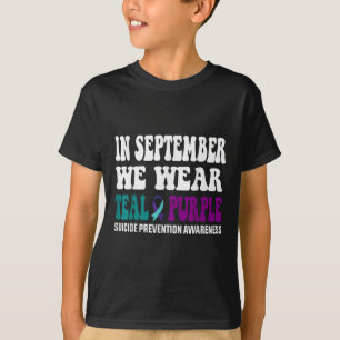 Camiseta Em setembro Vestimos Teal & Suicídio Puro Ante