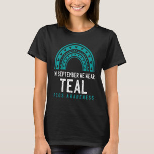 Camiseta Em setembro Vestimos Teal Pcos Mês de Consciência