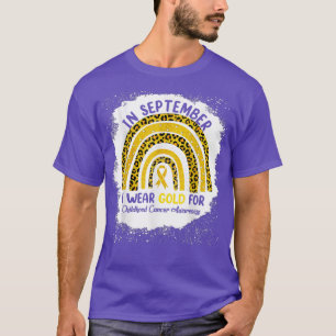 Camiseta Em setembro Visto Dourado Para Cancer De Infância