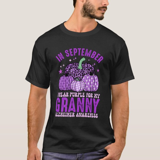 Camiseta Em setembro Visto Roxo Minha Avó Alzheimer Awa (Frente)