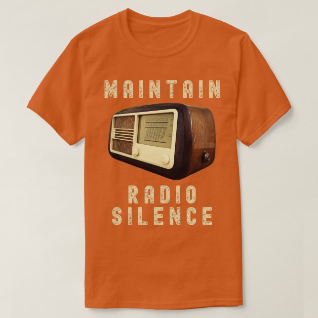 CAMISETA EM TEMPOS DE GUERRA MANTER O SILÊNCIO DE RÁDIO (Frente do Design)