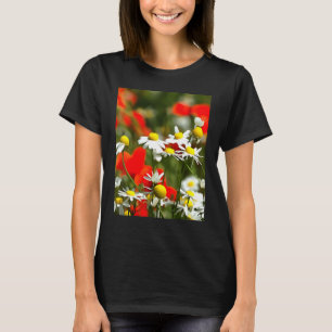 Camiseta Em Um Campo de Papoulas Seja Uma Margarida Pintura